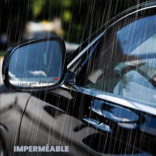 3 Pièces Autocollant de Rétroviseur “I Love You, Drive Safe”, Je T'aime Conduis Prudemment, Autocollants de Rétroviseur en Forme de Cœur pour Rétroviseurs et Vitres (Rouge Noirâtre) – vue 6