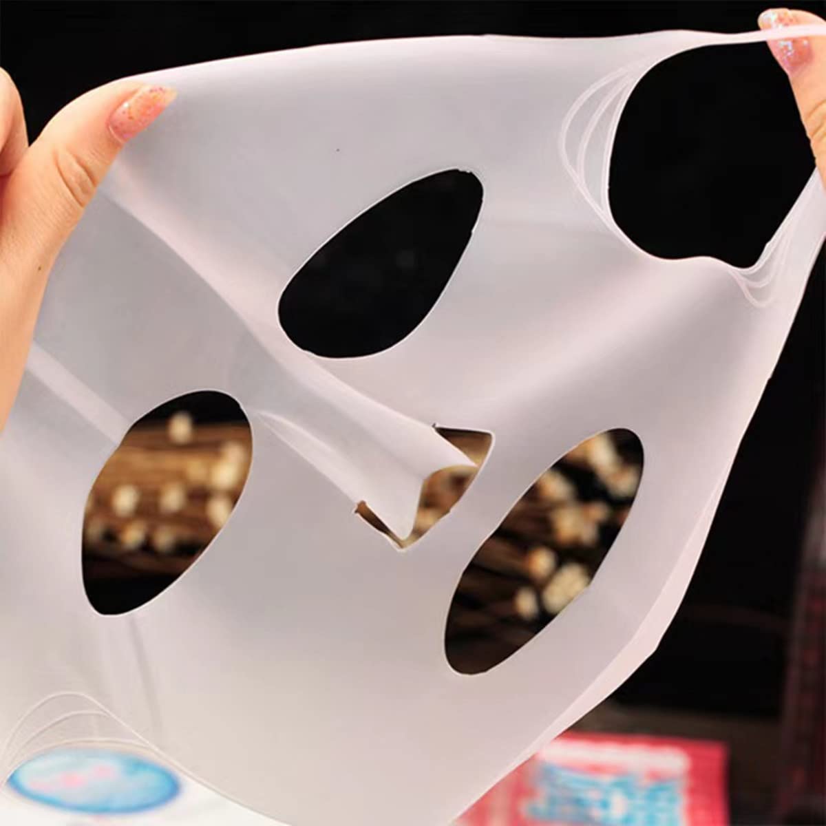 2 Stück Wiederverwendbare Silikon-Masken-Abdeckungen – Ultradünne 3D-Gesichtsmaskenhalter Für Sheet Masks, Rosé + Weiß