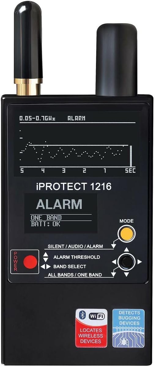 SPY ASSOCIATES - Personal Hidden Devices Detector Perfect to Detect Hidden GPS Tracker, Computer Transmitter, and Audio Bug - Portable and Reliable