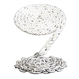 Dark Horse Marine Windlass Anchor Rode- 1/2" 3 Strand Nylon Splice to 15' - 1/4" Galvanized Chain (1