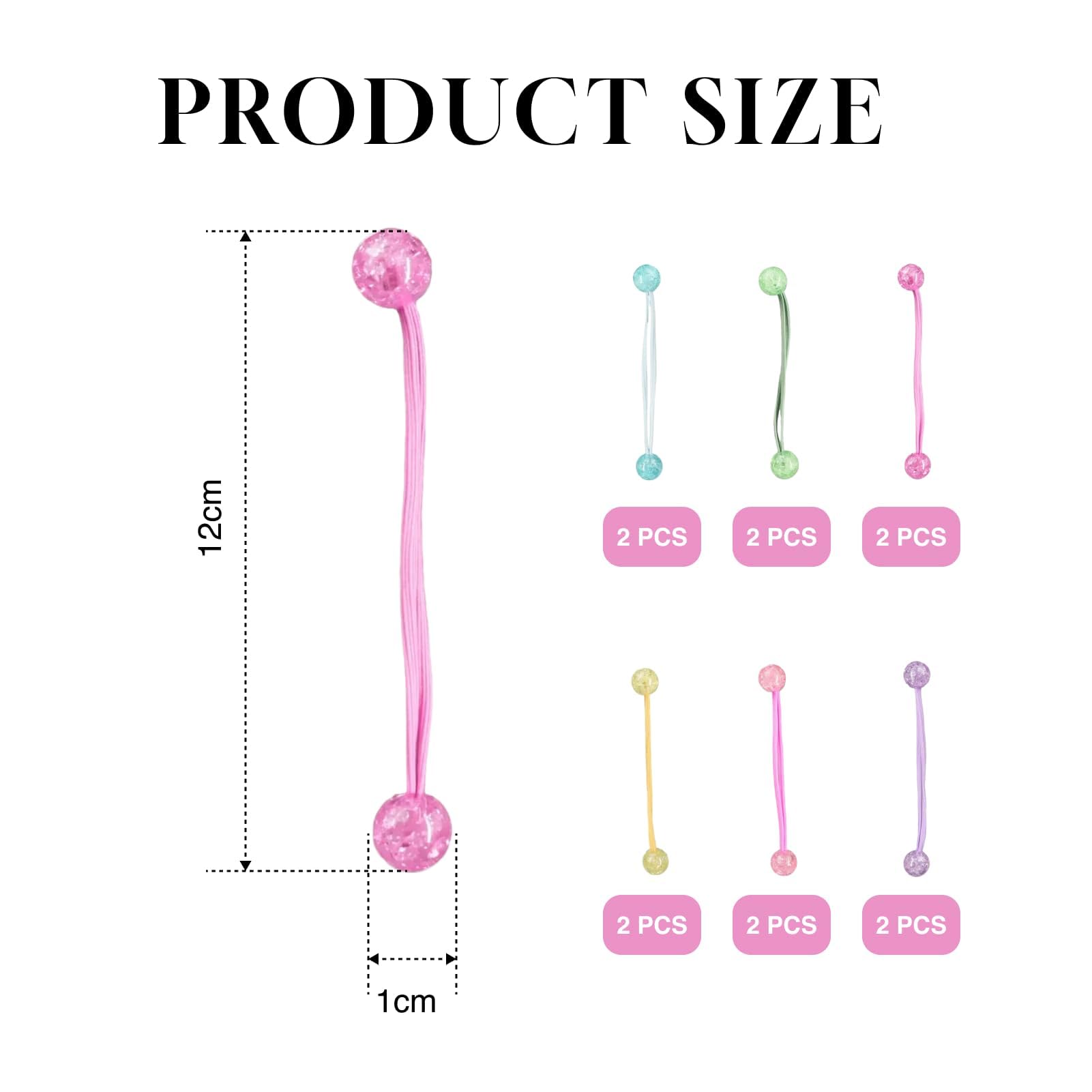 12PCS Ball Bobbles, Girl's Elastic Ponytail Holders - Image 2