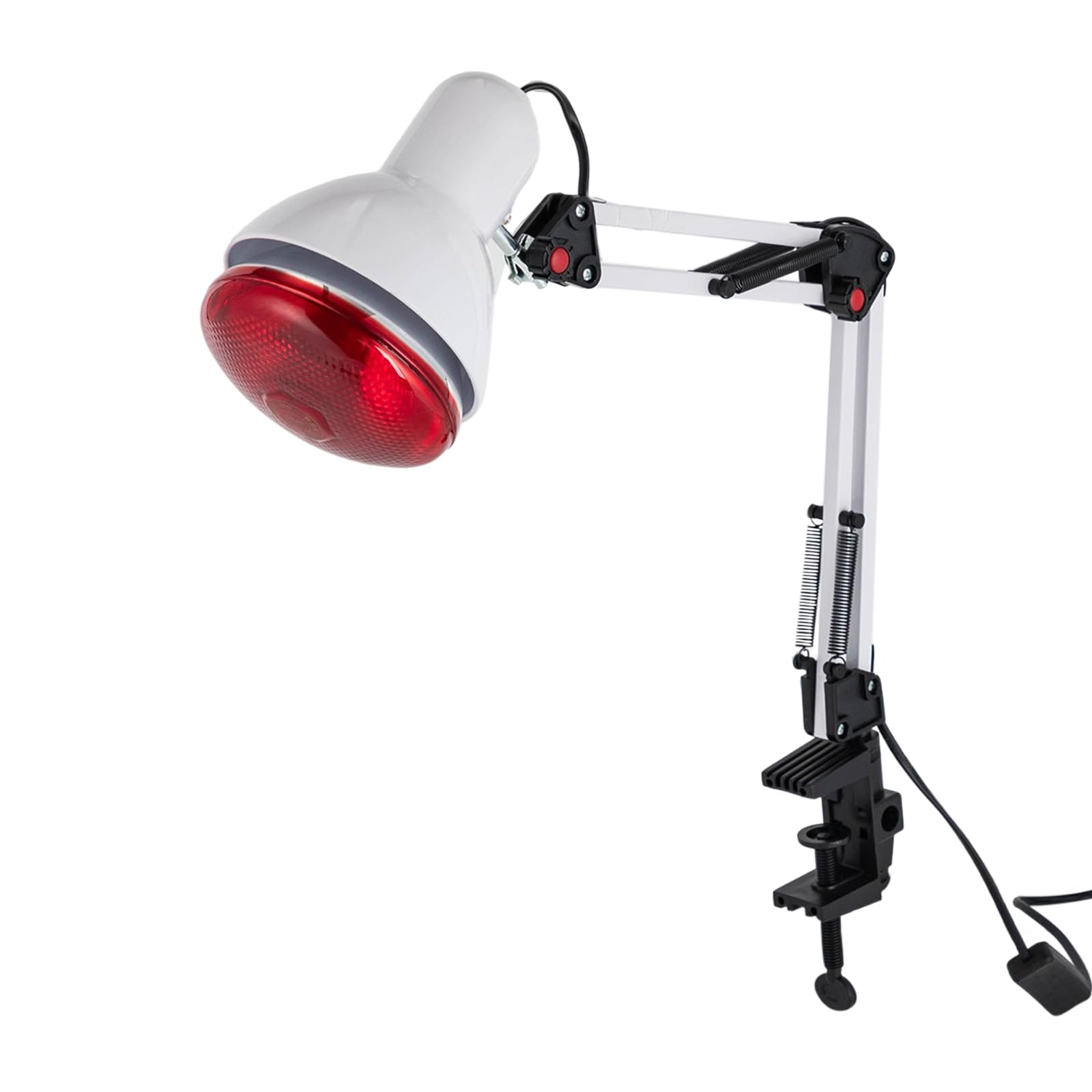 Lámpara de infrarrojos con carcasa de retención, foco de luz roja, terapia de luz infrarroja, soporte de lámpara de ángulo ajustable de 360°, lámpara infrarroja, lámpara de calor, 150 W, para
