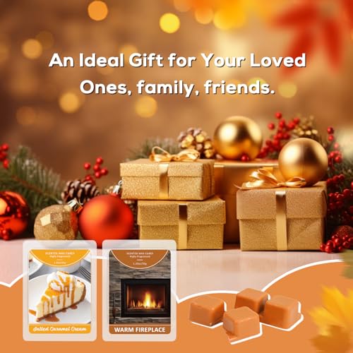 Image of SCENTORINI Wax Melts, 4 Salted Caramel Cream & 4 Warm Fireplace Scent