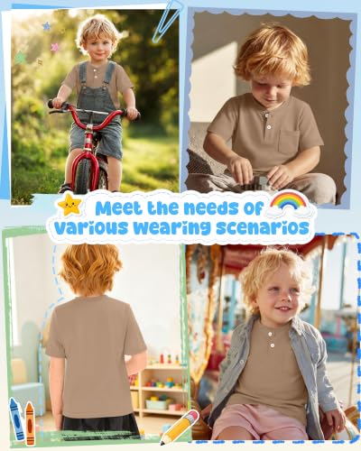 Image of Toddler Boys Cotton Henley T Shirts