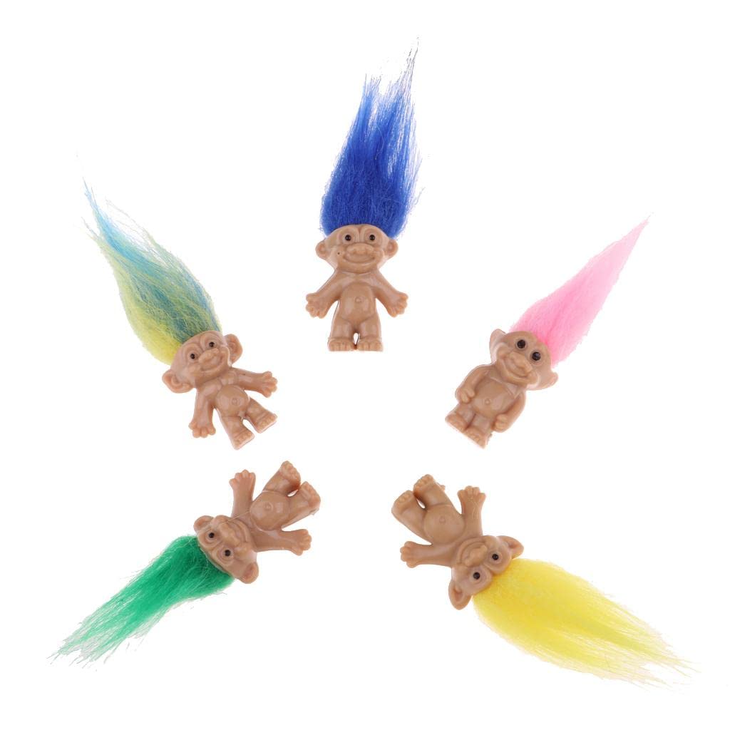 Dollhouse Miniature 5 Pieces Retro Troll Doll Leprocauns Figures Toy Cake Toppers Kids Children School Project