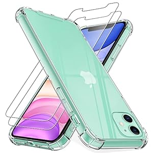 4youquality Case for iPhone 11 Case with [2-Pack Tempered Glass Screen Protectors], 6.1-Inch, Advanced Airbag Drop…