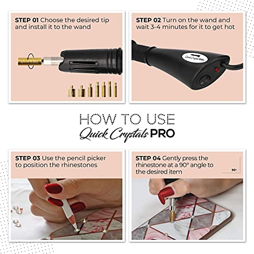 Quick Crystals Pro kit de pose strass thermique avec 7 embouts de précision - 6