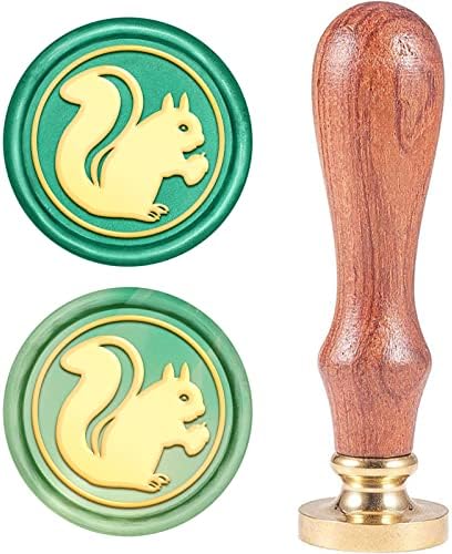 CRASPIRE Wax Seal Stamp, Sealing Wax Stamps Dog Paw Prints Retro Wood Stamp Wax Seal 25mm Removable Brass Seal Wood Handle for Envelopes Invitations Wedding Embellishment Bottle Decoration