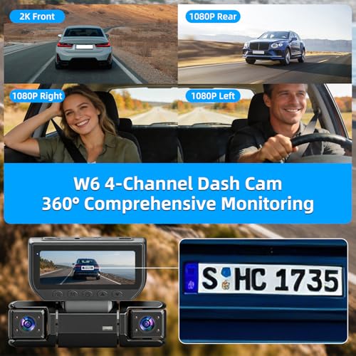 YUINWEN 2K 360° Dash Cam