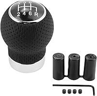 Car Gear Shift Knob, 6 Speed Automotive Manual Stick Shifts Knob, Ball Leather Vehicle Transmission Shift Head, Universal Auto Shifts Knobs Replacement Accessories (6-Stop R Down)