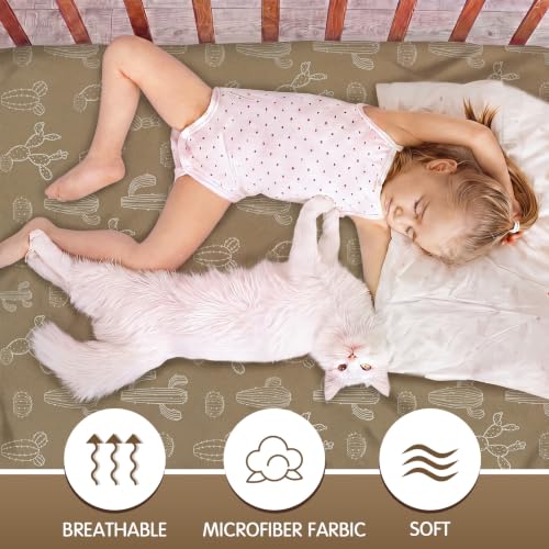 Image of Vitalcozy 4 Pcs Blue Western Crib Sheet for Standard Nursery Decor