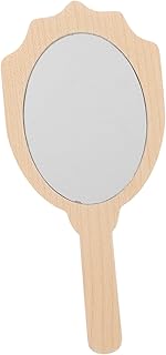 Scalloped Mirror Vintage Vanity Mirror Make up Mirror Small Makeup Mirror Women Handheld Mirror Handheld Makeup Mirror Handle Mirror Hand Mirror Maple Wooden Glass Miss Girl