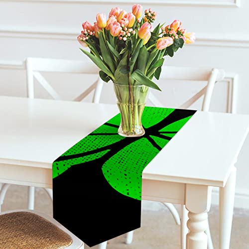 Pshhdgyhs Green Four-Leaf Clover For Good Luck Table Runner For Rectangle Round Square Table, Indoor Outdoor Table Decoration For Dinner Parties Wedding Banquets - 13 X 90 Inch #TOP5