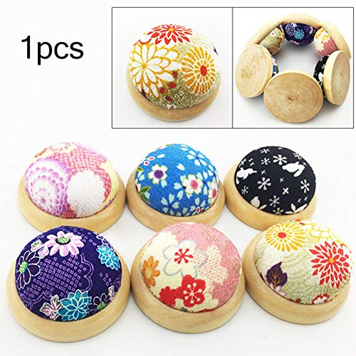 heaven2017 Wooden Bottom Needle Pin Cushion Sewing Stitch Pin Stow Holder