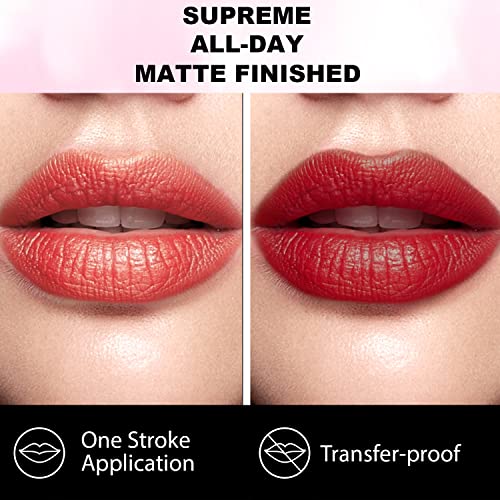 Image of PINK LINE Intense Matte Velvet Lip Gloss /Non-cracking Anti-transfer Long-Lasting Waterproof Liquid Lipstick /Lip Gloss Set (Pack of 2)