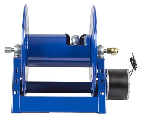 Miniatura 7 de Coxreels 1125-4-100-E, motor eléctrico 12V DC 13HP, carrete de rebobinado para manguera, menos manguera, 3000 PSI, Azul, 1