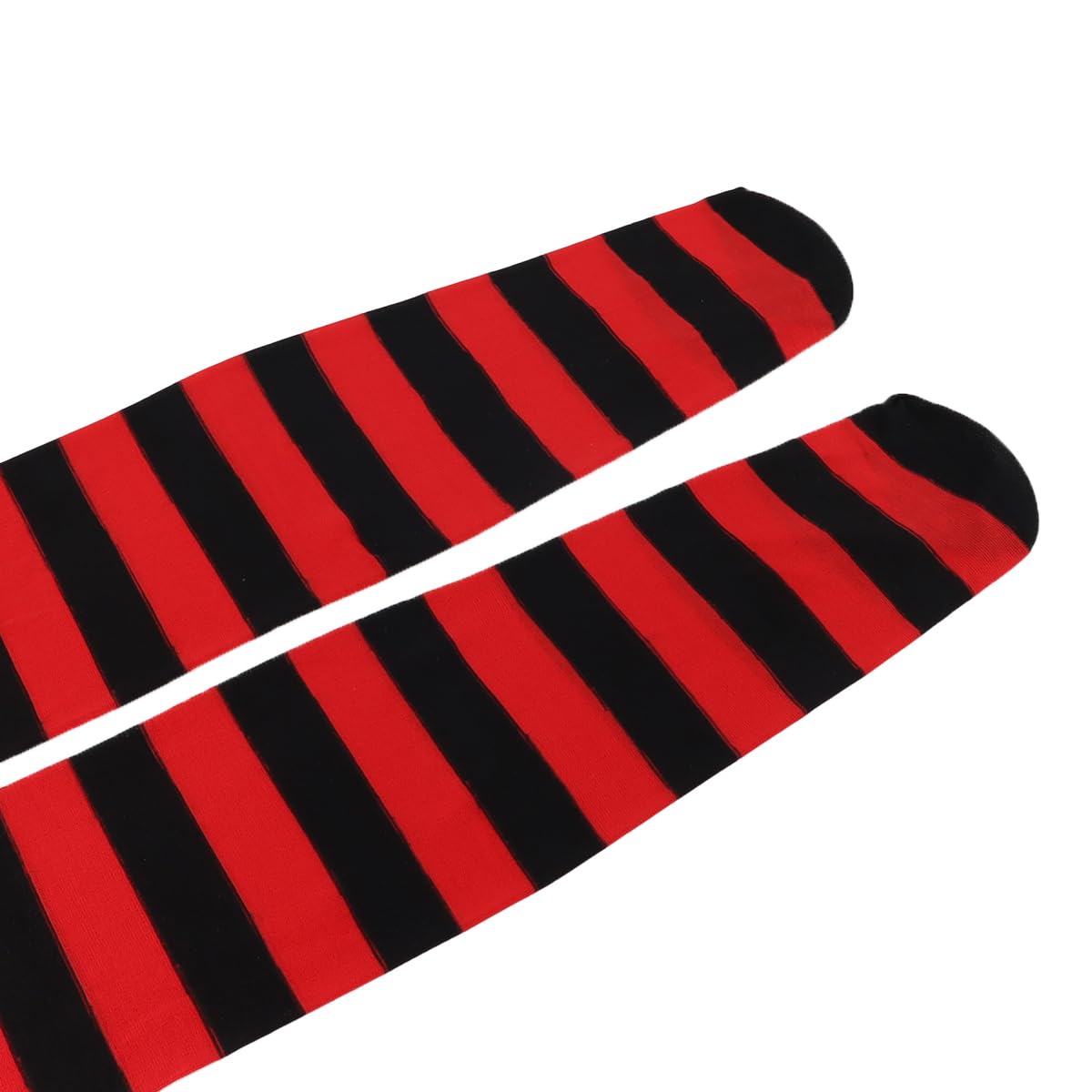 Enwye Halloween Striped Tights Women’s Opaque Fancy Dress Tight Black Red - Image 2