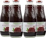 100% Organic Pomegranate Juice, 33.8 Oz Glass Bottle (4 Pack) No Sugar, No Artificial Colors, No Preservatives, No Flavors Added, Gluten Free and Kosher