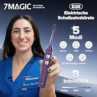7MAGIC Elektrische Zahnbürste, Schallzahnbürste, 180 Tage Laufzeit, Lila – Ansicht 2