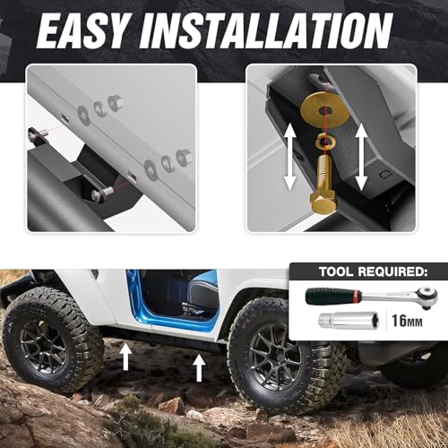 Estribos Jeep Wrangler JL 2 Puertas Acero Resistentes miniatura 5