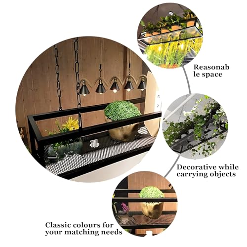 Étagère murale et de plafond rustique avec support de verre à vin réglable en métal - 5