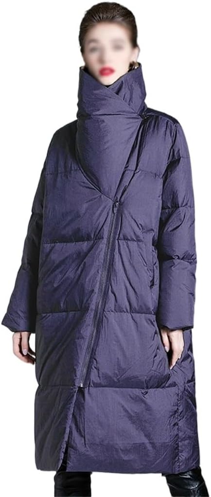 Down Jacket Female Winter H Version Of Loose High Collar Medium-length White Duck Down Jacket