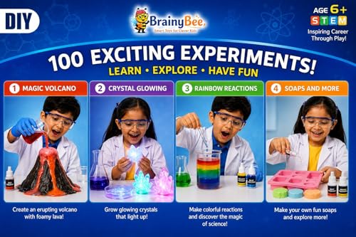 Image of Mega Science Lab Kit for Kids | 100 Experiments | STEM Educational DIY Toy | Age 6-15 with 100 Plus Chemistry Experiments STEM Learning Set