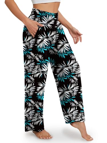 Image of Gracyoga Wide Leg Yoga Pants for Women Casual Loose Cozy Sweatpants High Waisted Lounge Pajama Flowy Pants With Pockets