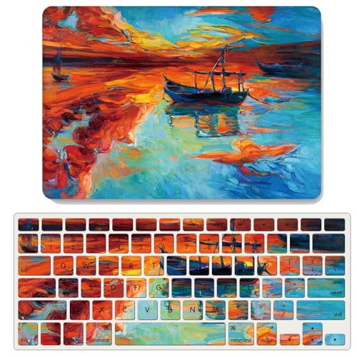 Funda rígida MacBook Air 15 M2 A2941 con protector teclado y carcasa pintura óleo D