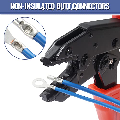 460Pcs Non Insulated Butt Connectors Kit, Sopoby Butt Splice Connectors, 24-8 Gauge Uninsulated Wire Connectors Of Tinned Red Copper, Electrical Crimp Terminals #TOP3