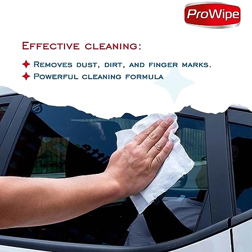 ProWipe Glass Cleaning Wipes for Windows, Car Windows, Mirrors & Stainless Steel Surfaces - Removes Stains & Finger Marks - Image 4