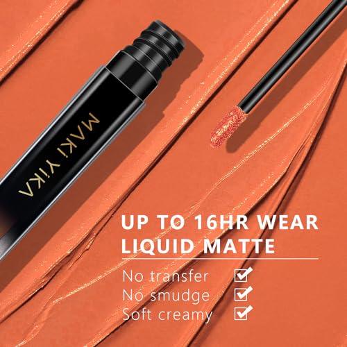 Image of MAKI YIKA Orange Lipstick Liquid for Women ColorStay Long Lasting Lipstick