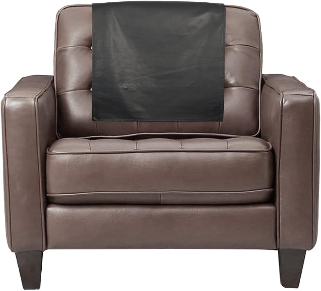 LL LEATHER LOVERS Leather Recliner Chair Headrest Cover - Sofa, Love Seat, Furniture Protector, Slipcover Theater Seat Cover/SlipCover for Home & Office, 14x26 Inches - Dark Grey (01) Pack of 2