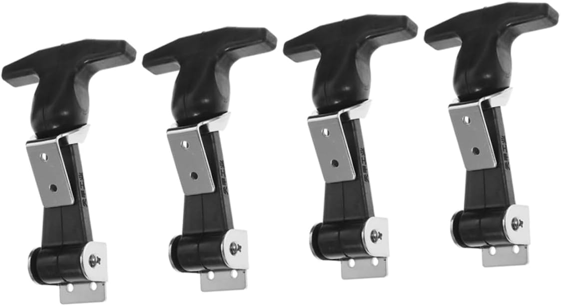 HOMSFOU 4Pcs Flexible Handle Hasp Latches Durable Stainless Steel Toggle Clamps for Toolboxes Boats and Coolers Secure Grip with Rubber Components for Enhanced Safety