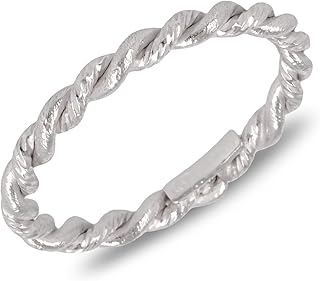 2Colors Bague Argent rhodié Corde entrelacée - 50