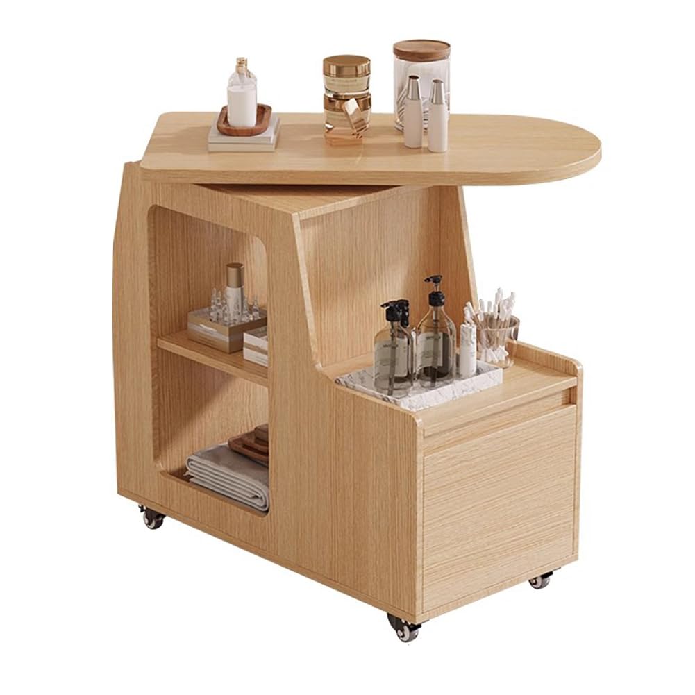 Carrello Di Carrello Di Bellezza Di Bellezza, Il Carrello Per Salone Di Utilità Pesante Rotabile, Carrello Per Carrello Estetista A Rotolamento Compatto,Wood color 30x80x75cm