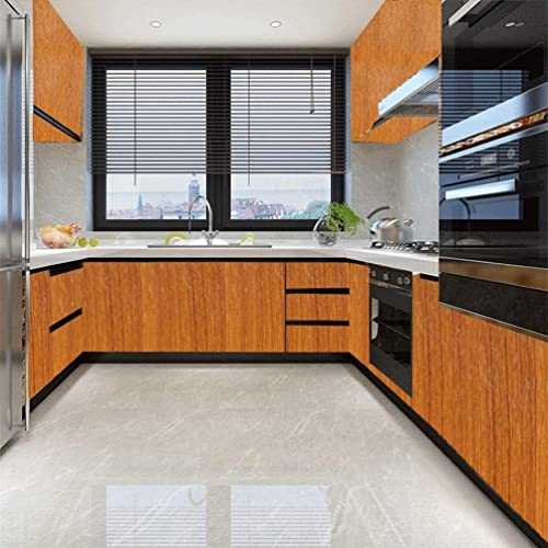 Image of KASHIVAL Self Adhesive Vinyl Wall Paper Wood Grain PVC Old Furniture Vinyl Stickers Wooden Door Desktop PVC-Wall Papers Kitchen-Cupboard /Shelf Liner Sheet(Size : 60 * 200 cm) (Light Wooden A31)