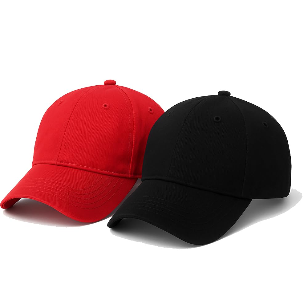 Amazon Brand - Anarva Unisex Cotton Baseball Cap Combo Pack of 2