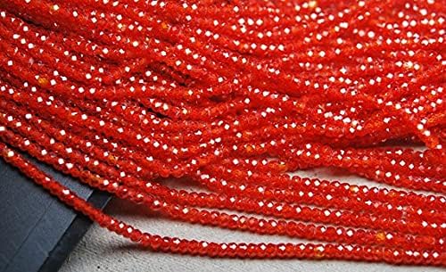 Zircon orange micro facetté de 3mm idéal pour illuminer vos tenues d'été - 4