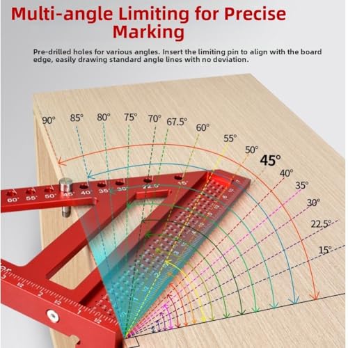 Regla triangular 3D de aleación de aluminio para carpintería con base desmontable 3