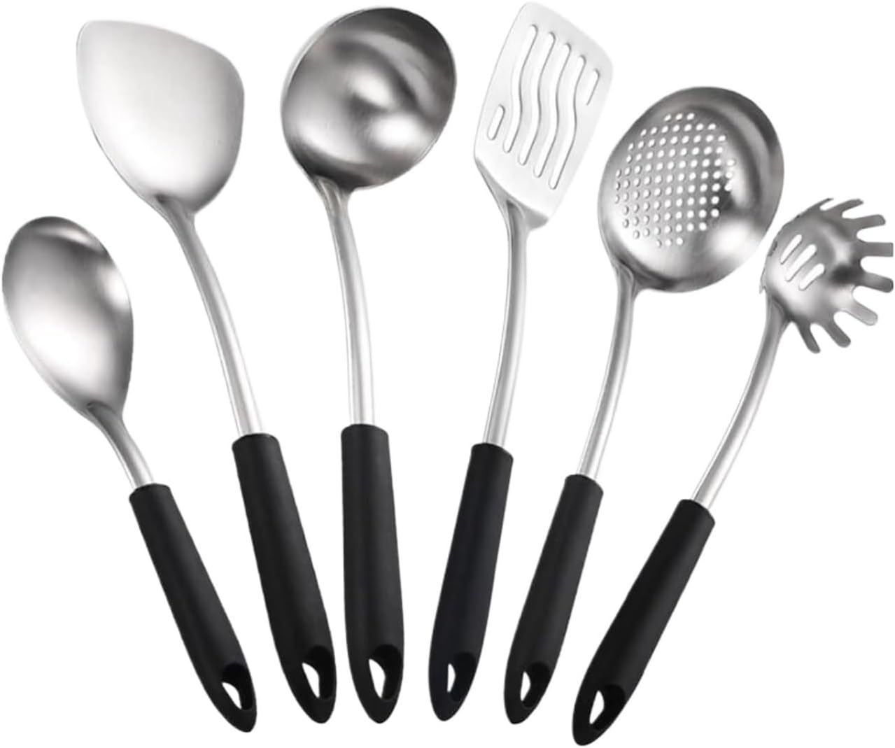 304 Stainless Steel Cooking Spoons Spatulas Utensils 6 Pieces Sets Gadgets Kitchen Cookware