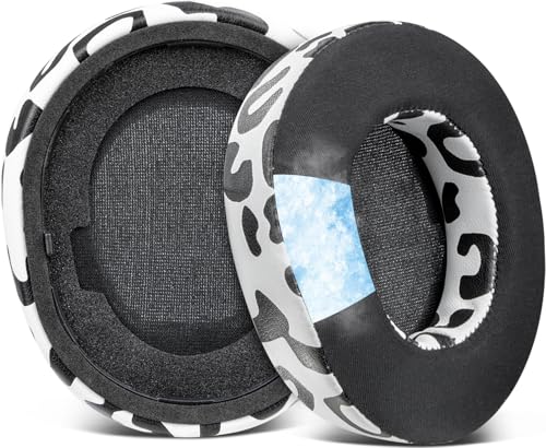 Image of SOULWIT Cooling-Gel Replacement Earpads for Steelseries Arctis Nova Pro Wireless /Arctis Nova Elite Headphones, Ear Pads Cushions with High-Density Noise Isolation Foam, Added Thickness - Snow Leopard