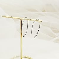 Vista 4 de Handmade Pull Through Earrings 925 Sterling Silver Earrings Hypoallergenic Open Hoops Drop Dangle Threader Earrings for Women Trendy Fashion