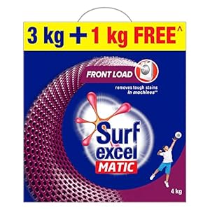 Surf Excel Matic Front Load Detergent Washing Powder 3+1 kg , Specially designed for Tough Stain Removal on Laundry in…