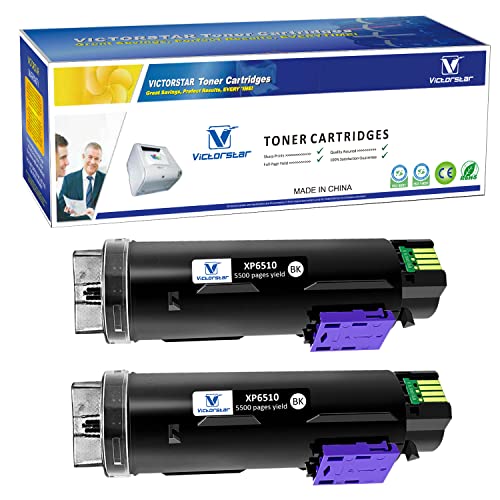 VICTORSTAR Compatible 6510 6515 Toner Cartridges 2 Blacks【Extra High Yield】 5500 Pages for Xerox Phaser 6510 6510n 6510dn 6510dni 6510dnm WorkCentre 6515 6515n 6515dn 6515dni 6515dnm Printers -  VT-X6510-2BK-US