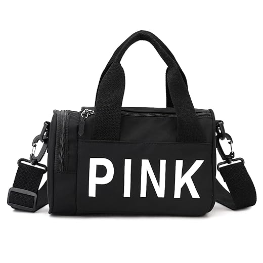 Orgonite Mini Small Crossbody Bag Gym Bag for Women Men, Cute Small Duffle Bag Aesthetic Sports Handbag, Waterproof Gym Tote Bag Portable Fitness Shoulder Bag for Sports Travel (Black-1)