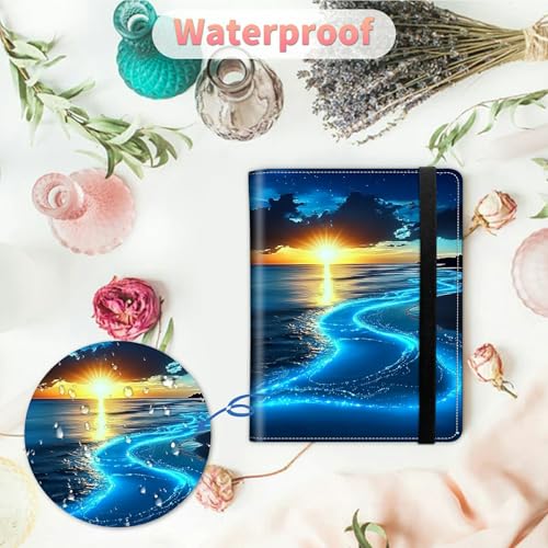 Image of Photo Album 4x6 120 Pockets Photos with Strong Elastic Band, Small Mini Albums Sheet Protector Folder for Photos, Album for Family Wedding Women Men Baby Vacation Gift, Blue Beach