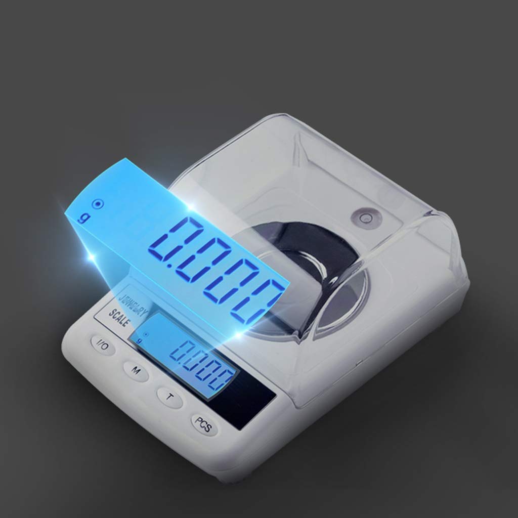 Báscula de gramos portátil, Mini báscula de joyería de 50 g/0,001 g, báscula digital de alta precisión, pantalla LCD, función de tara, balanza electrónica