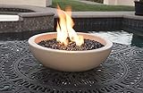 A Fire Pit for Your Patio Table. Landscape Quality Tabletop Fire Bowl Made of Concrete with 40,000 BTU Stainless Steel Burner. Runs on Propane.