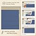 CHEFRU No Tools No Drill Cordless Roman Shades for Windows, Blackout Thermal Insulated UV Blocking Window Blinds, Room Darkening Fabric Blinds for Indoor Windows, Navy